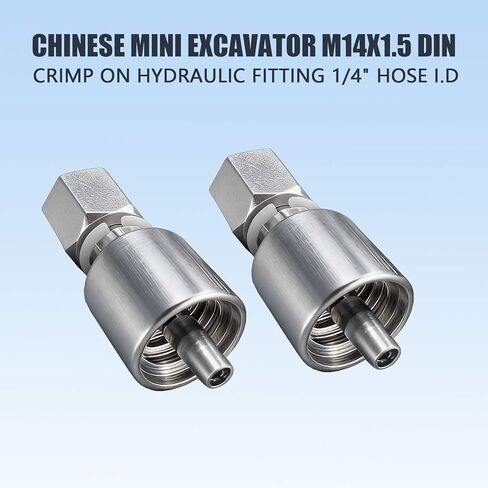 M14x1.5 Din Crimping Hydraulic Joint, 1/4-Inch Hose I.D, Press-Fitting Connector for Mini Excavator in Saudi Arabia