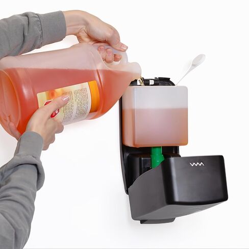San Jamar Timeless Manual Foam Soap Dispenser, Black, Universal Bulk Soap Compatible, Wall Mount, with Viewing Window in Saudi Arabia