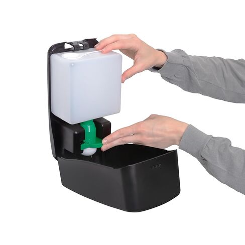 San Jamar Timeless Manual Foam Soap Dispenser, Black, Universal Bulk Soap Compatible, Wall Mount, with Viewing Window in Saudi Arabia