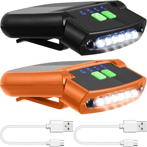 Mudder LED Clip on Cap Lights USB Rechargeable Cap Flashlight Clip Waterproof Ultra Bright Hat Flashlight Headlamp for Fishing Camping Hand Work in Saudi Arabia