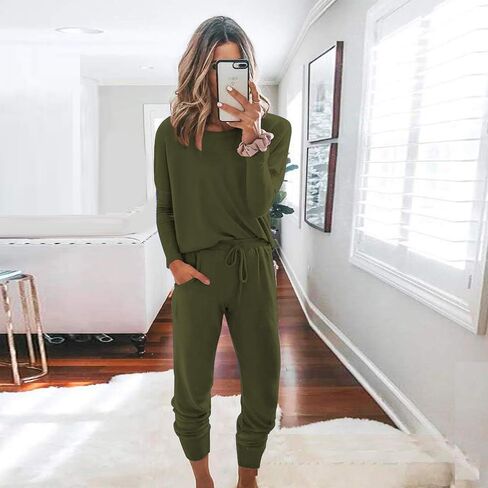 2-Piece Lounge Set - Long-Sleeved Top with High-Waisted Jogger Trousers in Saudi Arabia