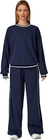 OMEWEE Sweatsuits women 2 piece outfit Batwing Sleeve Sweatshirts and pants Running Tracksuits Sets in Saudi Arabia