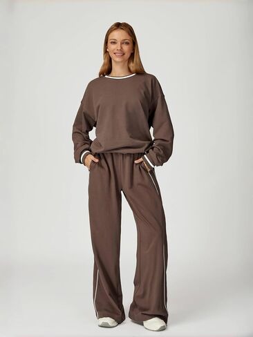 OMEWEE Sweatsuits women 2 piece outfit Batwing Sleeve Sweatshirts and pants Running Tracksuits Sets in Saudi Arabia