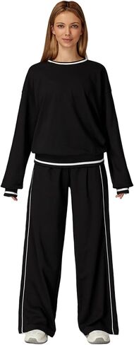 OMEWEE Sweatsuits women 2 piece outfit Batwing Sleeve Sweatshirts and pants Running Tracksuits Sets in Saudi Arabia