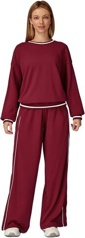 OMEWEE Sweatsuits women 2 piece outfit Batwing Sleeve Sweatshirts and pants Running Tracksuits Sets in Saudi Arabia