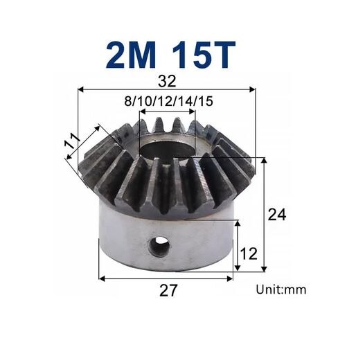 Bevel Gear 2M 15Teeth with Inner Hole 6mm 7mm 8mm 10mm 12mm 14mm 15mm 90 Degree Drive Commutation Steel Gears with Screw(14mm Keyway 5mm,12pcs 2M 15 Teeth) in Saudi Arabia
