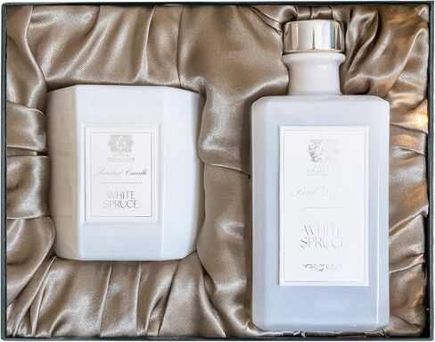 Antica Farmacista Reed Diffuser & Candle - مجموعة هدايا لها - شجرة التنوب البيضاء ، 320 مل. in Saudi Arabia