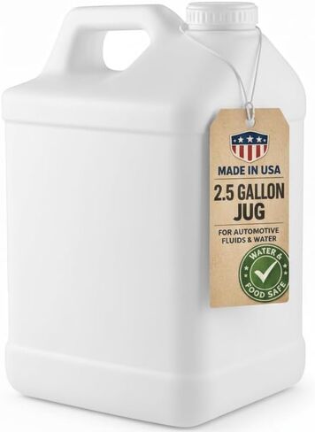 kitchentoolz 2.5 Gallon F-Style HDPE Jug with Secure Seal Lid - Heavy-Duty Storage, and Chemical Transport - Case of 8 in Kuwait