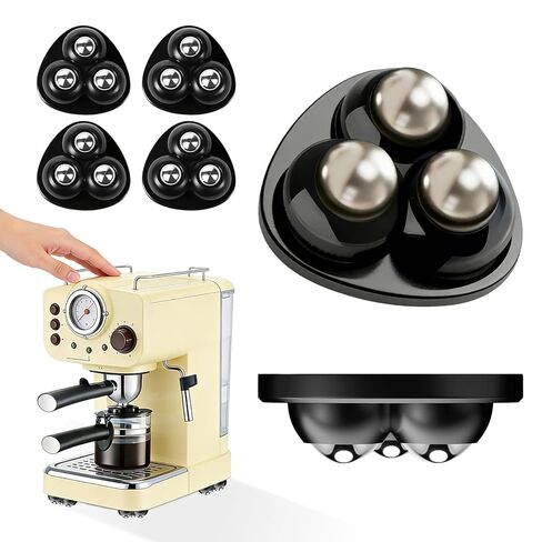 Self Adhesive Ball Casters, 360° Swivel Mini Universal Caster Wheels for Countertop Equipment & Small Furniture, Black (Black-4pcs) in Kuwait