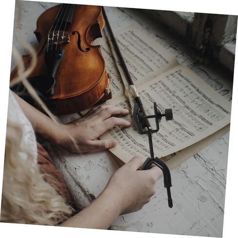 Violin Mount Hanger with Bow Hook Metal Clamp Violin Music Stand Extension Rack for Sheet Music Stand Holder Accessories in Saudi Arabia