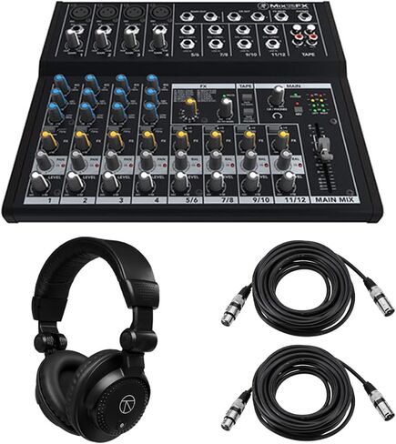 Mackie Mix12FX 12-Channel Compact Mixer with Effects, Bundle with TAPH100 Headphones and 2x H&A M To F XLR Cable in Saudi Arabia