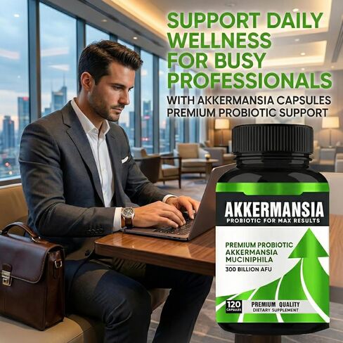 Akkermansia Probiotic Supplement, (120 Count) Akkermansia Muciniphila, High-Potency Formula for Gut Health & Immune Support, 300 Billion CFU, Vegan in Saudi Arabia