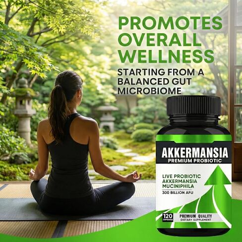 Akkermansia Probiotic Supplement, (120 Count) Akkermansia Muciniphila, High-Potency Formula for Gut Health & Immune Support, 300 Billion CFU, Vegan in Saudi Arabia