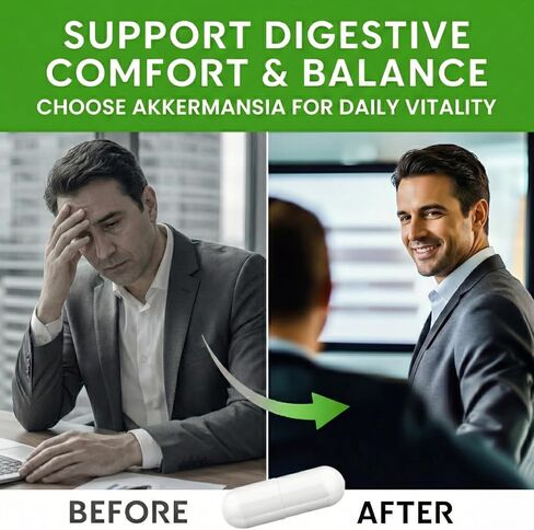 Akkermansia Probiotic Supplement, (120 Count) Akkermansia Muciniphila, High-Potency Formula for Gut Health & Immune Support, 300 Billion CFU, Vegan in Saudi Arabia