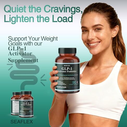 GLP-1 Supplement for Women Men, 10 Billion CFU Multi-Strain Probiotics for Gut HealthHunger & Metabolism Support - Support GLP1 Naturally, with Prebiotic & Probiotic Blend (90 Capsules) in Saudi Arabia