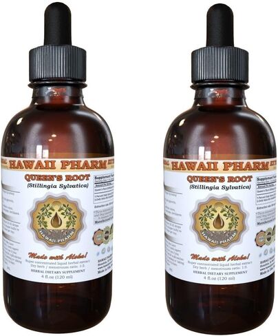 HawaiiPharm Queen's Root Liquid Extract, Queen's Root (Stillingia Sylvatica) Powder Tincture, Herbal Supplement, Made in USA, 2 fl.oz in Saudi Arabia