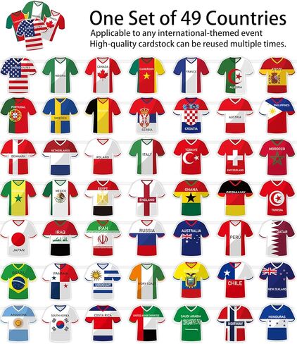 2026 World Cup Soccer Flags Bunting Banner 49 Countries International Country String Flags 49Pcs World Cup Decorations for Sports Themed Parties Olympic Events Outdoor Celebrations Fans Merchandise in Saudi Arabia
