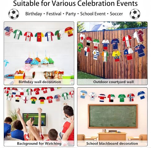 2026 World Cup Soccer Flags Bunting Banner 49 Countries International Country String Flags 49Pcs World Cup Decorations for Sports Themed Parties Olympic Events Outdoor Celebrations Fans Merchandise in Saudi Arabia