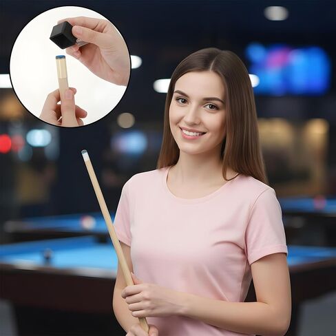 حامل طباشير حمام السباحة 2 في 1، حامل طباشير مربع الشكل وأداة وخز طرف جديلة، ملحقات بلياردو 2 في 1، محمولة، خفيفة الوزن، مصنوعة من الخشب وABS in Saudi Arabia