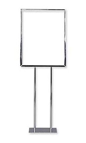 Double Sided Twin Stem Metal Sign Holder in Chrome 22 x 28 Inches in Saudi Arabia
