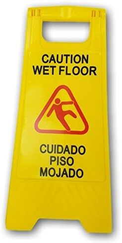 لافتة "الأرضية المبللة" باللغتين الإنجليزية والإسبانية | 290391-باي in Kuwait