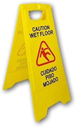 لافتة "الأرضية المبللة" باللغتين الإنجليزية والإسبانية | 290391-باي in Kuwait