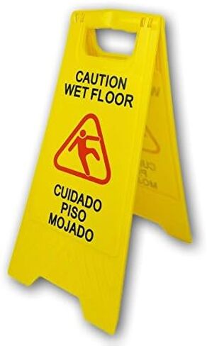 لافتة "الأرضية المبللة" باللغتين الإنجليزية والإسبانية | 290391-باي in Kuwait