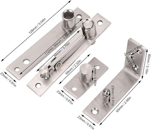Sorandy Stainless Steel Concealed Door Pivot Hinge, Heavy Duty 300lbs Load Bearing Hinge, Brushed Finish Thickened Pivot Column with Adjustable Extension Distance & Bearings, Ideal in Saudi Arabia