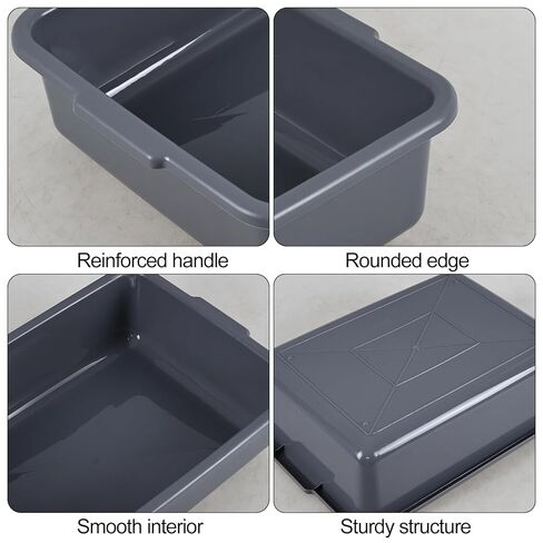 13 Liters Commercial Bus Tub Tote Boxes, Plastic Dish Tub Wash Basin Set of 3 in Kuwait