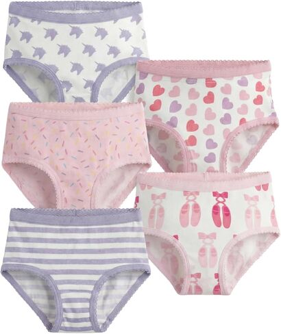 Monica + Andy Toddler Organic 5-Pack Girl's Girl Purple Multi ، 6T-8 in Saudi Arabia