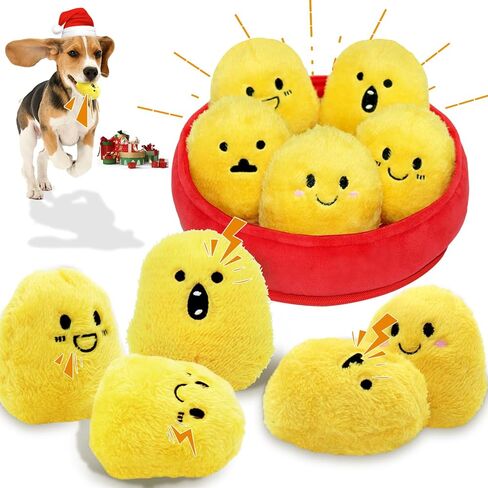 ألعاب Dog Squeak ، 6 عبوات دجاج ناغيت كلاب دفع ألعاب جرو تفاعلية ألعاب اللحاء ألعاب الكلاب الدجاج لإبقائها مشغولة in Kuwait