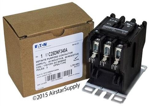 Replacement for Square D 8910DPA43V02 - Replaced by Eaton/Cutler Hammer C25DNF340A 50mm DP Contactor, 3-Pole, 40 Amp, 120 VAC Coil Voltage in Saudi Arabia