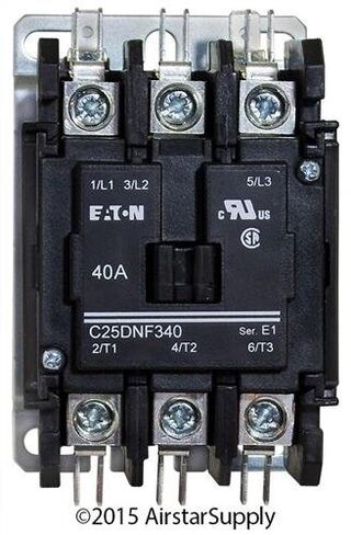 Replacement for Square D 8910DPA43V02 - Replaced by Eaton/Cutler Hammer C25DNF340A 50mm DP Contactor, 3-Pole, 40 Amp, 120 VAC Coil Voltage in Saudi Arabia