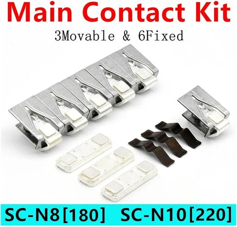 Main Contact Kit for Magnetic Contactor SC-N8 [180] Stationary and Moving Contacts SC-N10 Contact Replacement Spare Accessories(SC-N8 Grade A) in Saudi Arabia