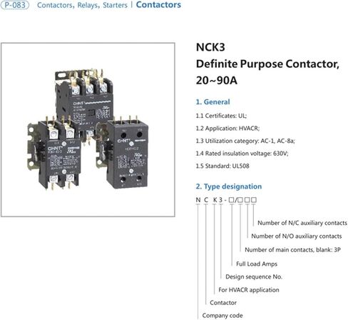 Nck3-50a/3-110v Air Conditioning Contactor in Kuwait