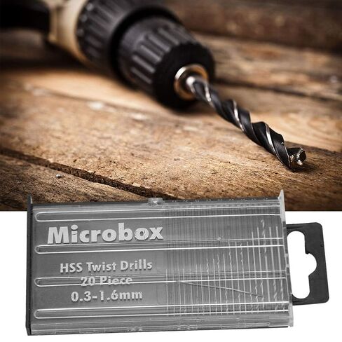 20PCS Mini Micro Hss Twist Drill Bit Set 0.3mm-1.6mm with Storage Case for Wood Plastic Circuit Board Precision Drilling and Model Making in Saudi Arabia
