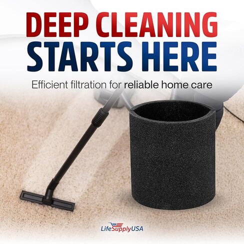 LifeSupplyusa Foam Sleeve Wet/Dry Vacuum Filter بديل متوافق مع Shopvac 90585 9058500 9058562 Type R ومعظم منظفات فرقة Vacmaster Genie Shop in Kuwait