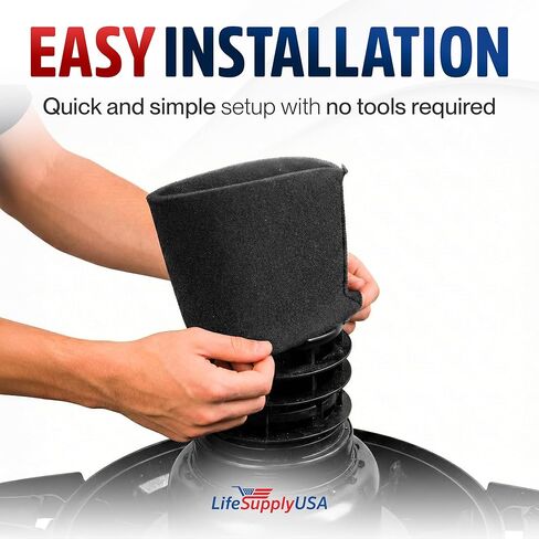 LifeSupplyusa Foam Sleeve Wet/Dry Vacuum Filter بديل متوافق مع Shopvac 90585 9058500 9058562 Type R ومعظم منظفات فرقة Vacmaster Genie Shop in Kuwait