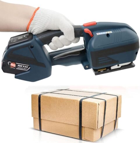 Portable Electric Baler Strapping Tool for Boxes & Pallets, Automatic Strapping Machine with 3x4000mAh Rechargeable Batteries, 900-3200N Tension(1Battery) in Saudi Arabia