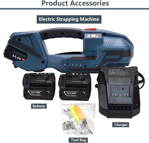 Electric Handheld Packing Machine w/2 Removable Battery 4.0A/h, Automatic Banding Machine Battery-Powered Baler for Plastic Steel Belt 250-350 Tapes in Saudi Arabia