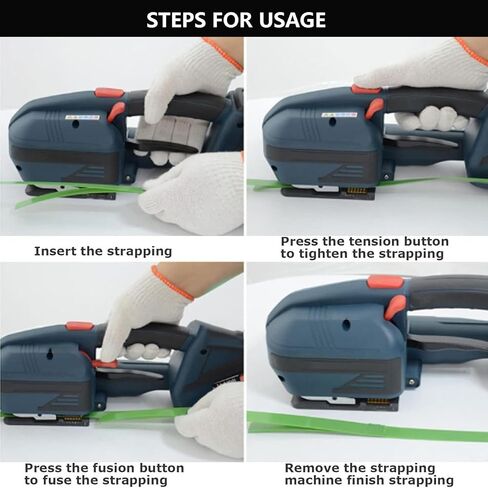 Electric Strapping Machine, Portable Band Roller with 1 Battery, 1 Charger and Tool Set, LCD Automatic Packing Tools, 11-16mm(W)/0.4-1.2mm(Thick) in Saudi Arabia