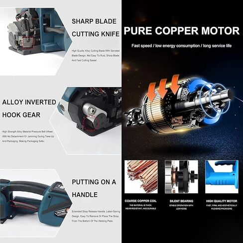 Electric Strapping Machine - Automatic Portable Tool for 1/2" to 5/8" PP/PET Straps - Ideal for Packaging, Box, Pallet Strapping, and Baling Solutions in Saudi Arabia