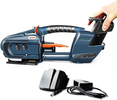 Electric Strapping Machine, Adjustable Hot Melting Banding Tool, Battery-Powered Pallet Strapping for 13-16mm PP/PET Straps, Includes 2 Batteries in Saudi Arabia