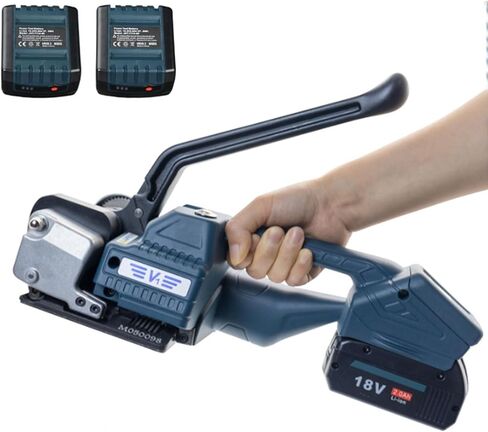 V1 Handheld Semi-Automatic Banding Tools, 2000mah X2 Electric Strapping Machine, Plastic Steel Strap Strapper, for 13-19mm Wide Pp/Pet, for Warehouse Box Pallet Packaging in Saudi Arabia