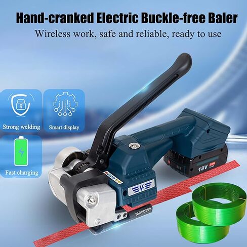V1 Handheld Semi-Automatic Banding Tools, 2000mah X2 Electric Strapping Machine, Plastic Steel Strap Strapper, for 13-19mm Wide Pp/Pet, for Warehouse Box Pallet Packaging in Saudi Arabia