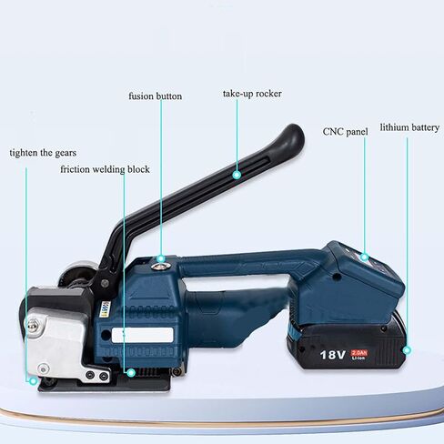 V1 Handheld Semi-Automatic Banding Tools, 2000mah X2 Electric Strapping Machine, Plastic Steel Strap Strapper, for 13-19mm Wide Pp/Pet, for Warehouse Box Pallet Packaging in Saudi Arabia