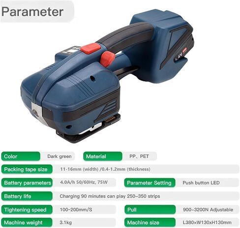 Portable Shipping Strapper/Electric Strapping Machine for 1/2-5/8in PP PET Tires / 4000mah Battery Powered Automatic Strapping Machine/Binding Force: 900-3200n in Saudi Arabia