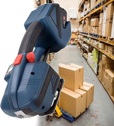 Battery Powered Baler for 250-350 Tires Electric Strapping Machine with 2 Removable Batteries LCD Screen Handheld Packing Machine for Packaging, Shipping in Saudi Arabia