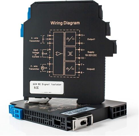DC24V 1 in 2 Out Ultra-Thin Analog Signal Isolator 0-5V to 0-10V 4-20mA(1-5v Output) in Saudi Arabia