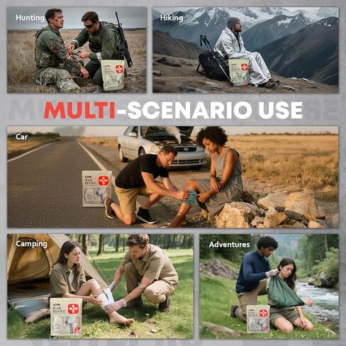 11Pcs IFAK Trauma Kit, First Aid Kit Refill Supplies with Non-Vented Chest Seal, 6" Emergency Trauma Bandage & Compressed Gauze, Tactical Trauma Medical Supplies for Combat Wound Care in Kuwait